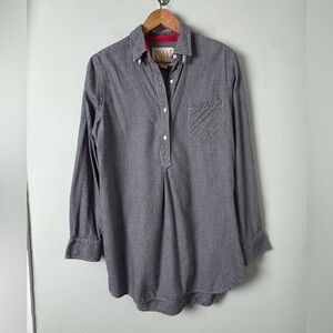 Victoria's Secret Gold Label Sleep Shirt Nightgown Gingham Pink Silk‎ Trim Sz M